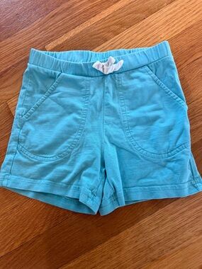 Hanna Andersson Turquoise Kids Cotton Shorts with Drawstring